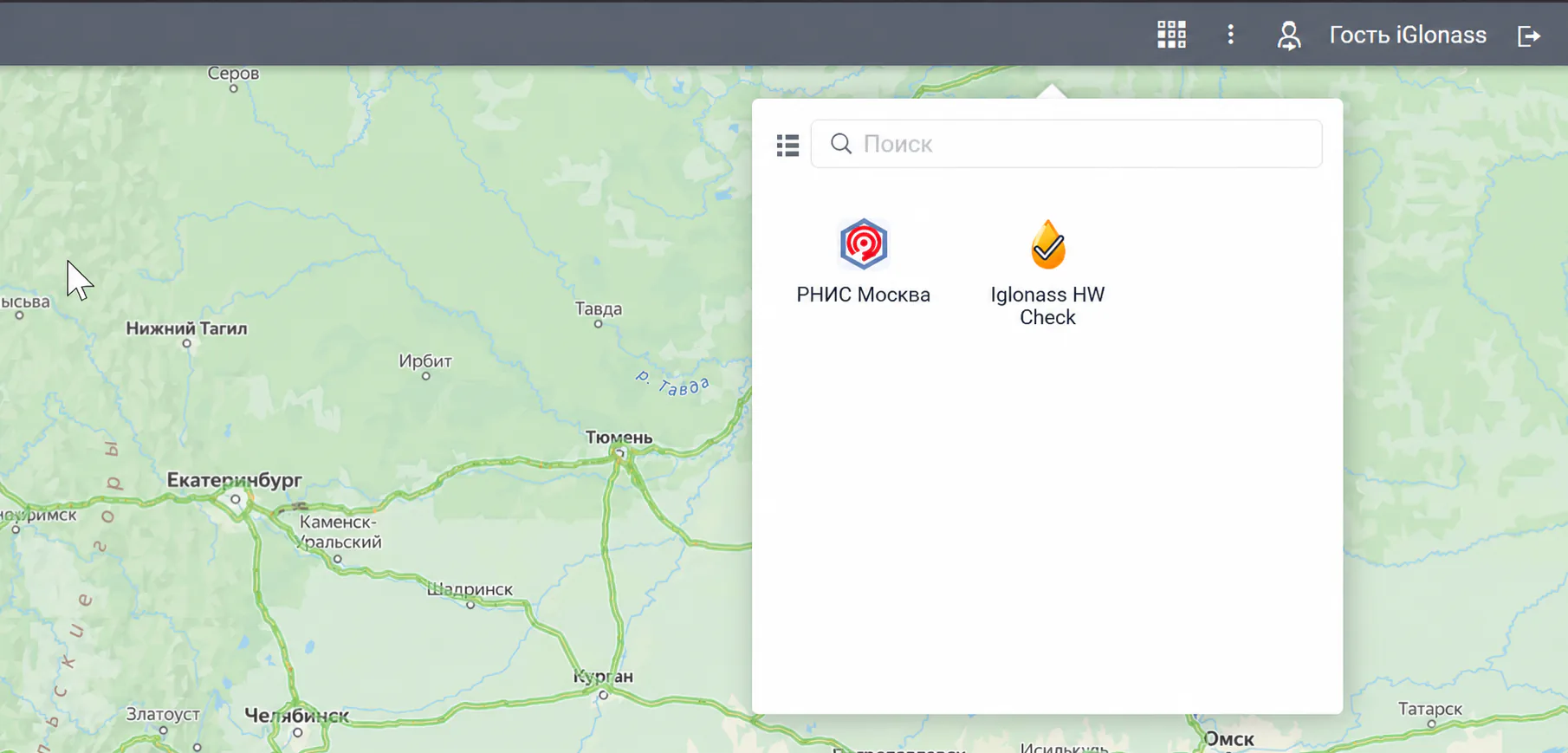 Запуск приложения РНИС Москва из Wialon Apps